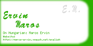 ervin maros business card